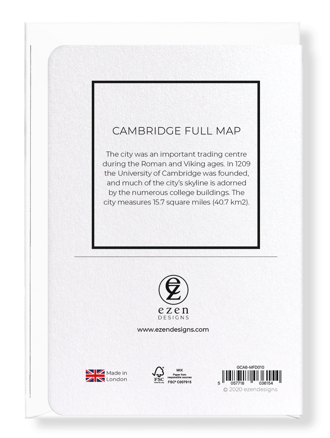 CAMBRIDGE FULL MAP: Map Full Greeting Card