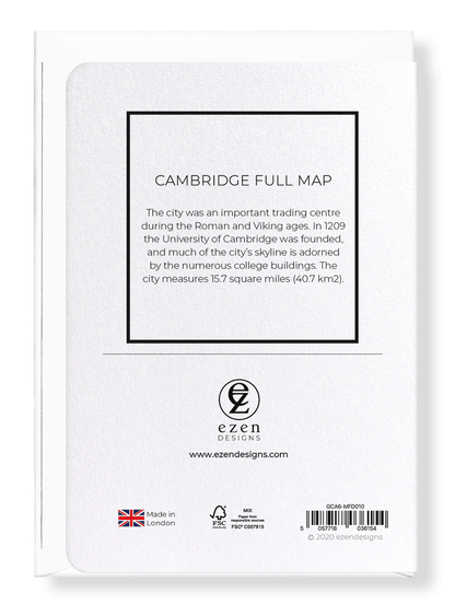 CAMBRIDGE FULL MAP: Map Full Greeting Card