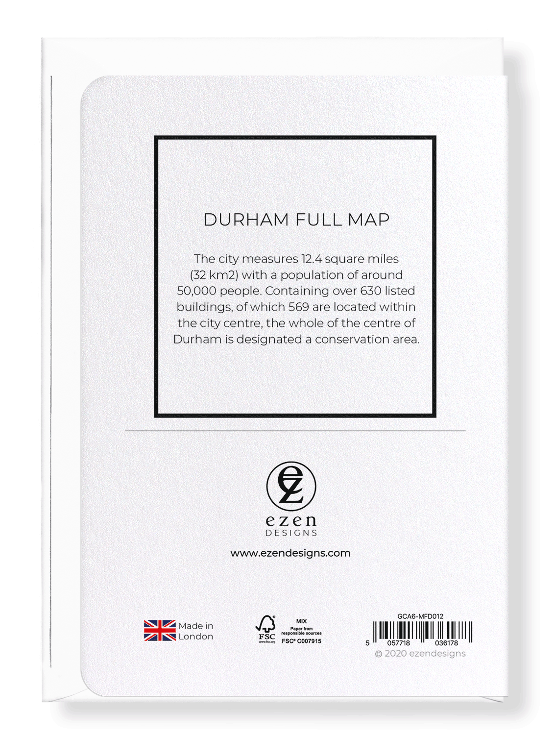 DURHAM FULL MAP: Map Full Greeting Card
