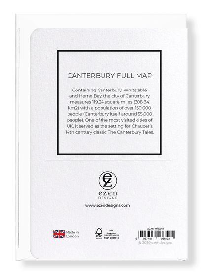 CANTERBURY FULL MAP: Map Full Greeting Card
