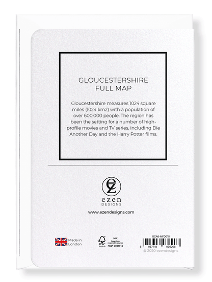GLOUCESTERSHIRE FULL MAP: Map Full Greeting Card