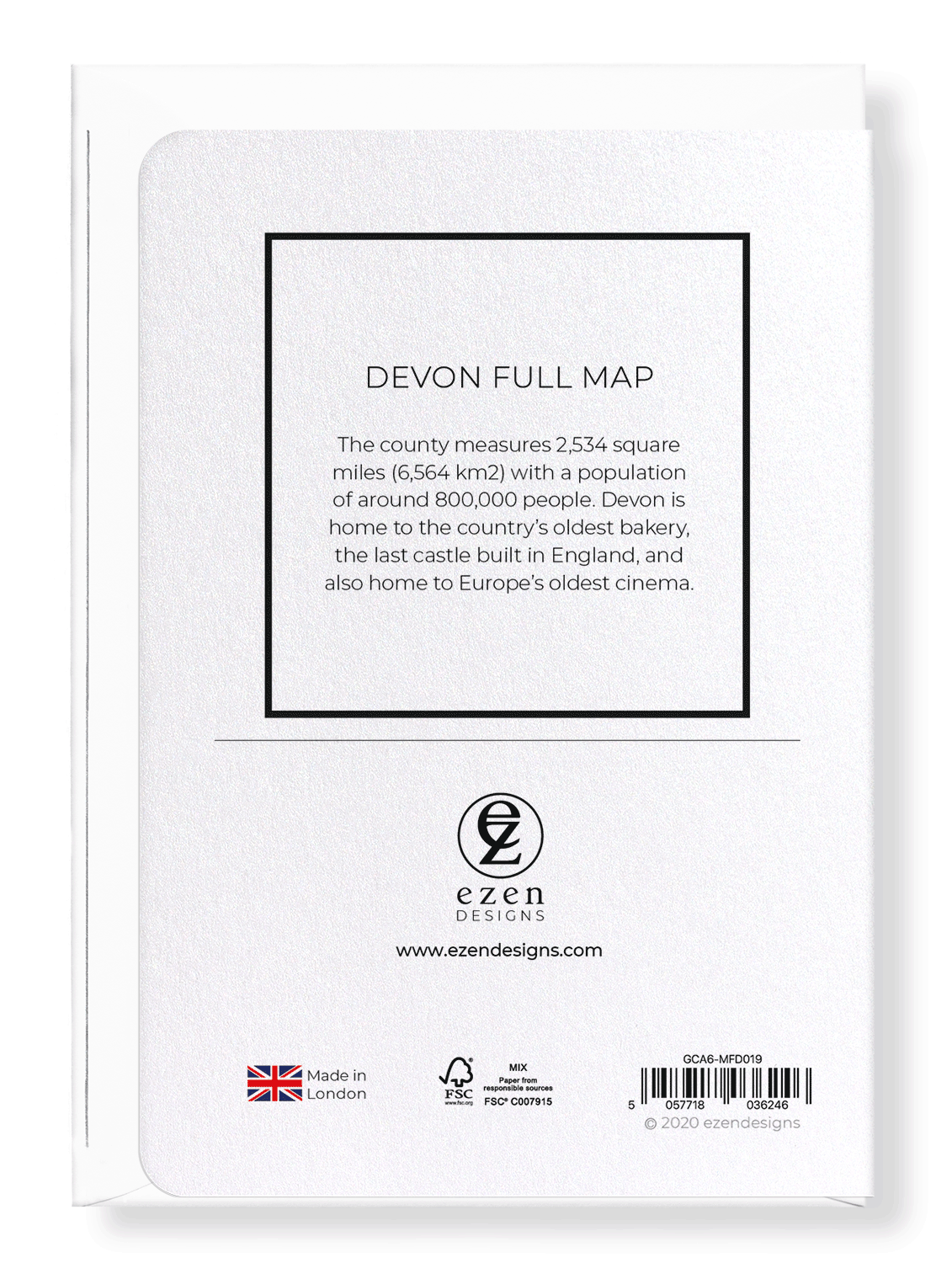 DEVON FULL MAP: Map Full Greeting Card
