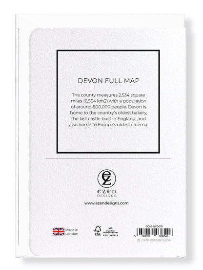 DEVON FULL MAP: Map Full Greeting Card