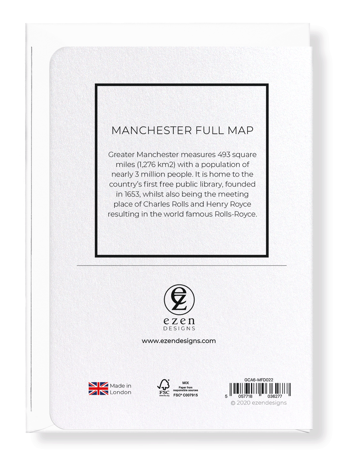 MANCHESTER FULL MAP: Map Full Greeting Card