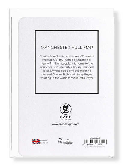 MANCHESTER FULL MAP: Map Full Greeting Card