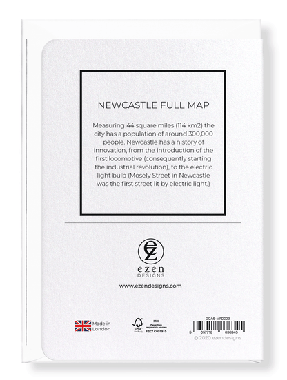 NEWCASTLE FULL MAP: Map Full Greeting Card