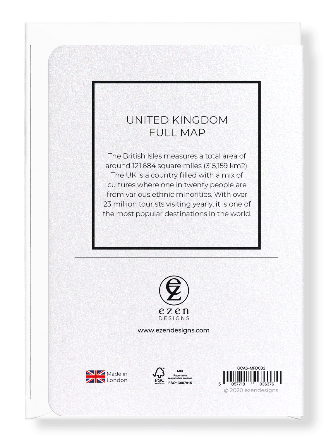 UNITED KINGDOM FULL MAP: Map Full Greeting Card