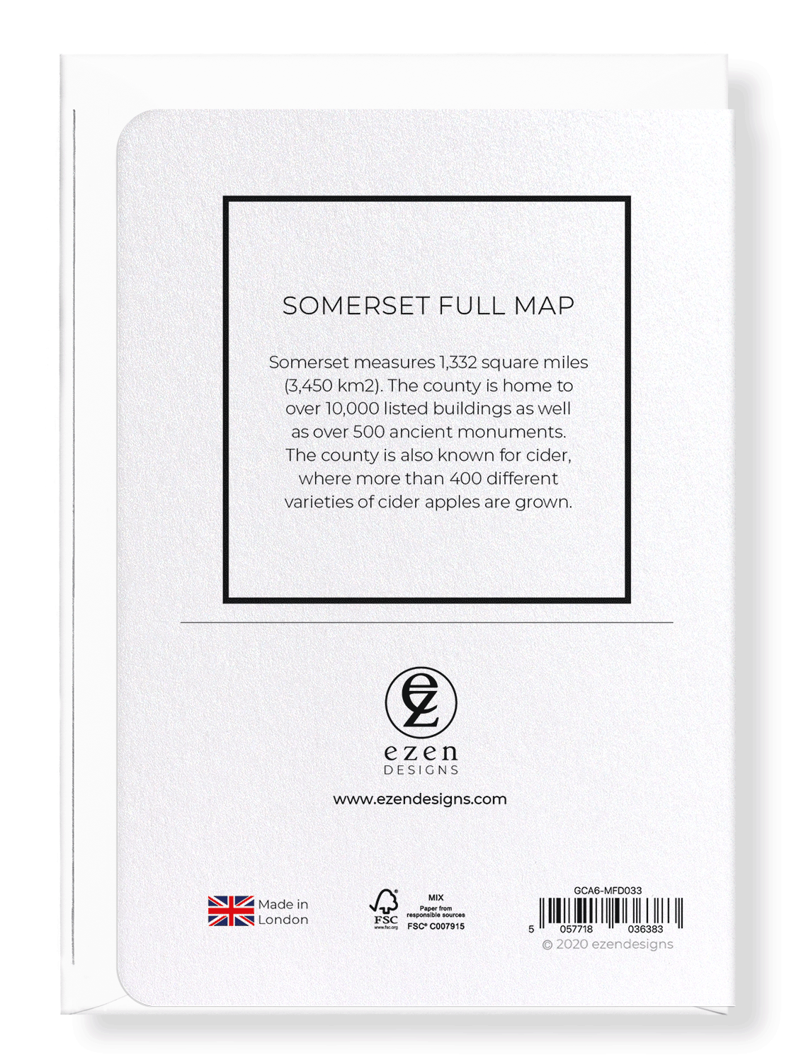 SOMERSET FULL MAP: Map Full Greeting Card