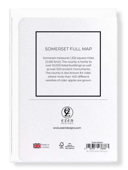 SOMERSET FULL MAP: Map Full Greeting Card