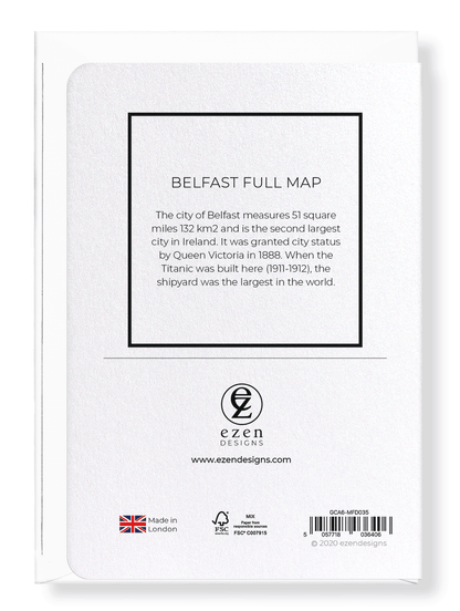 BELFAST FULL MAP: Map Full Greeting Card
