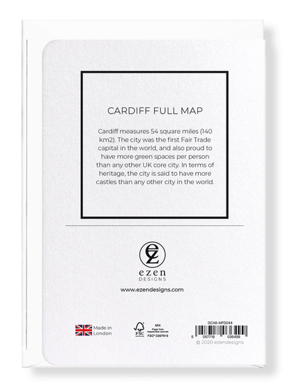 CARDIFF FULL MAP: Map Full Greeting Card
