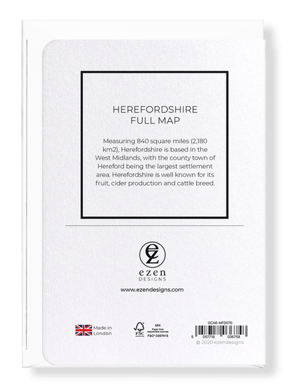 HEREFORDSHIRE FULL MAP: 8xCards