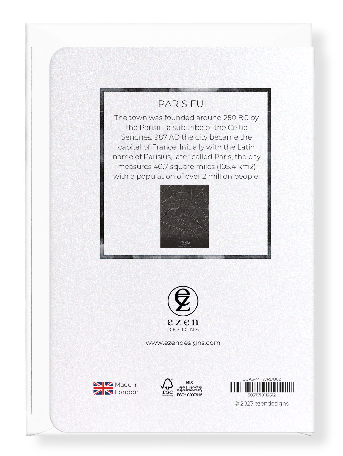 Ezen Designs - Paris Full - Greeting Card - Back