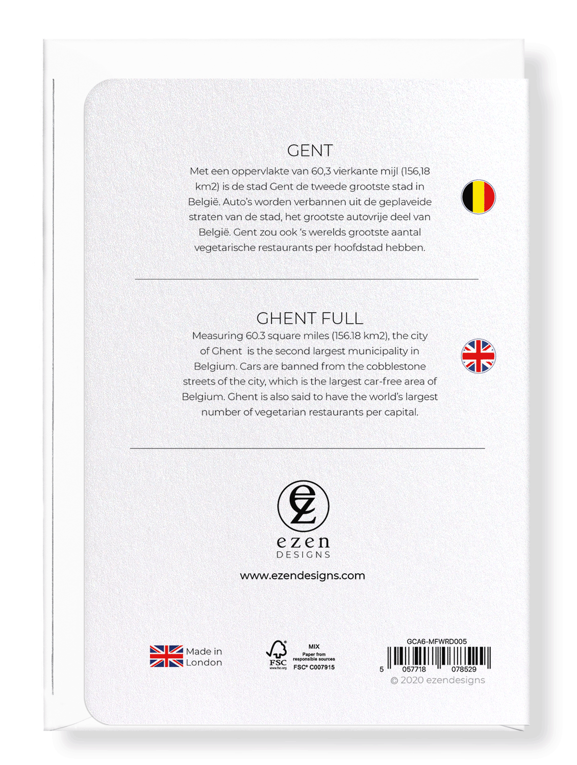 GHENT FULL: Map Full Greeting Card