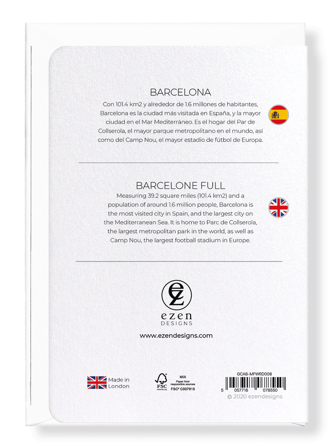 BARCELONE FULL: Map Full Greeting Card