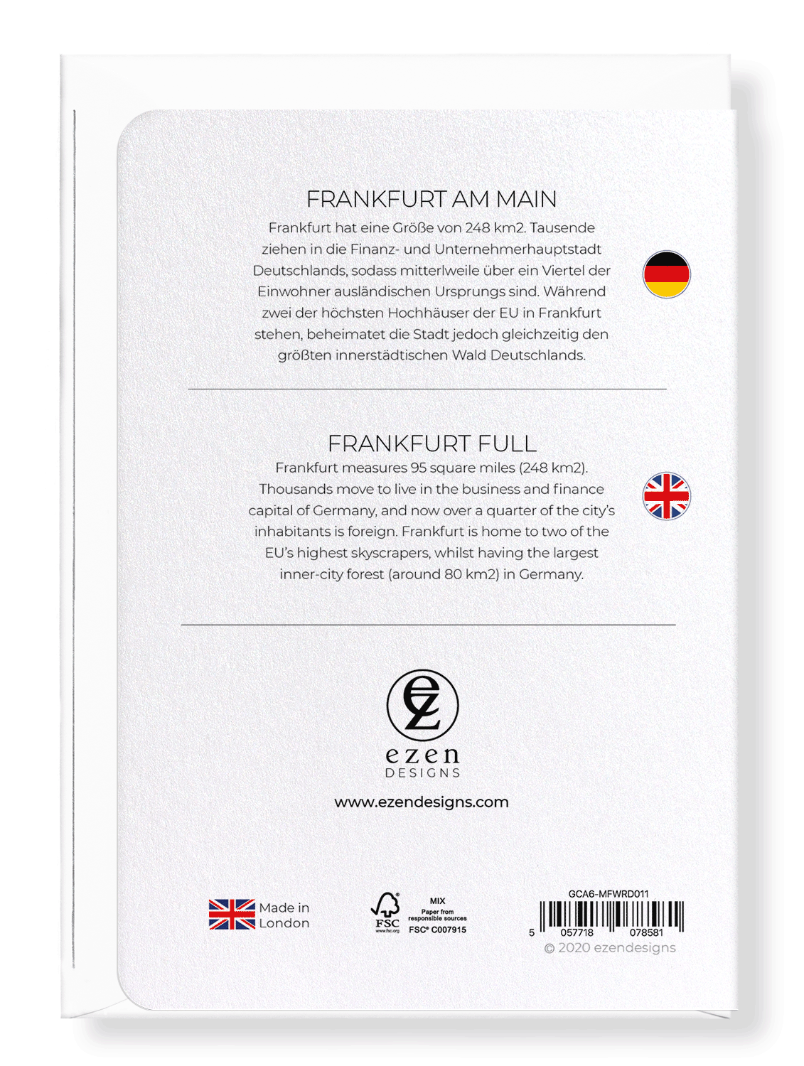FRANKFURT FULL: Map Full Greeting Card