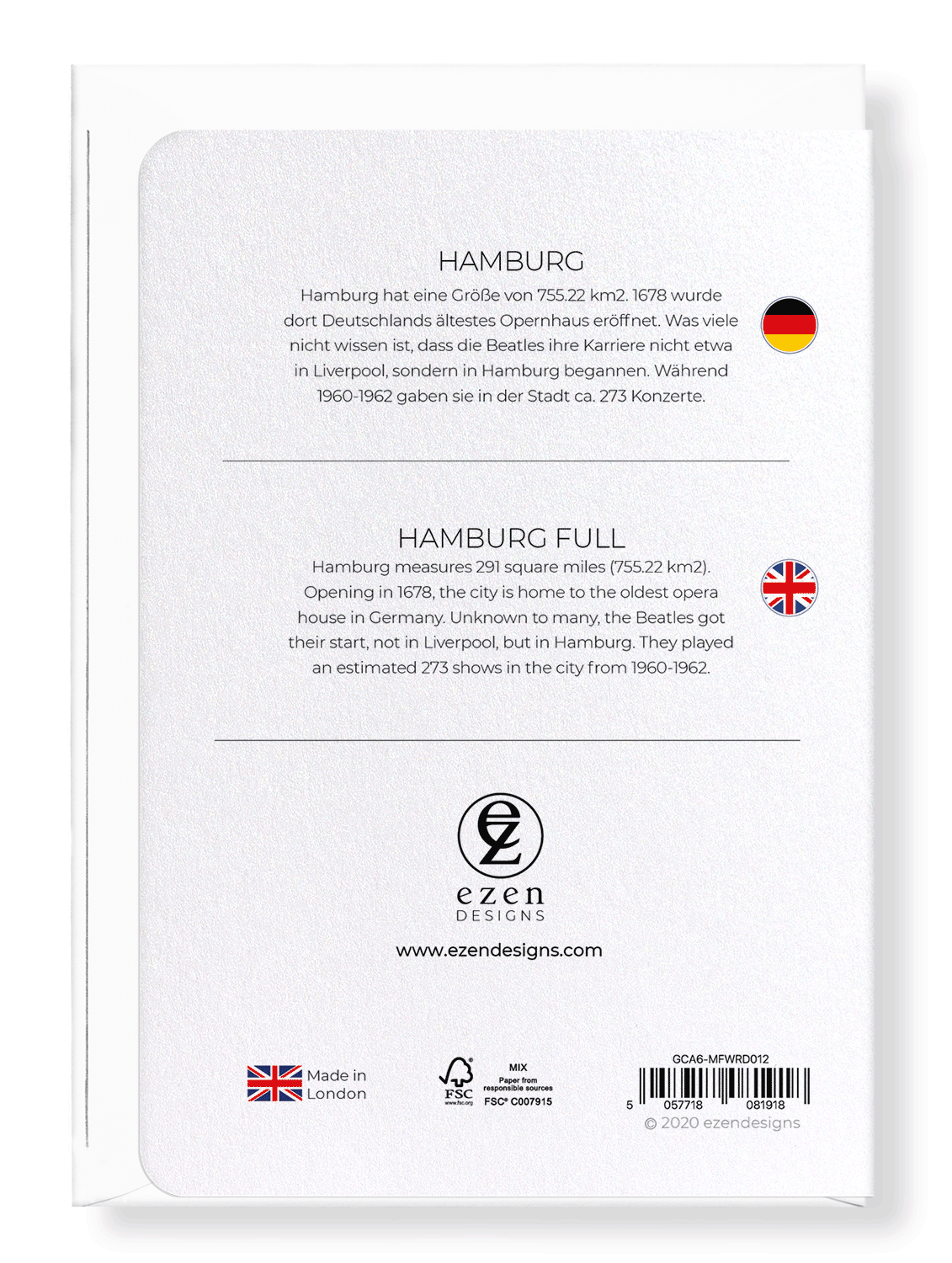 HAMBURG FULL: Map Full Greeting Card