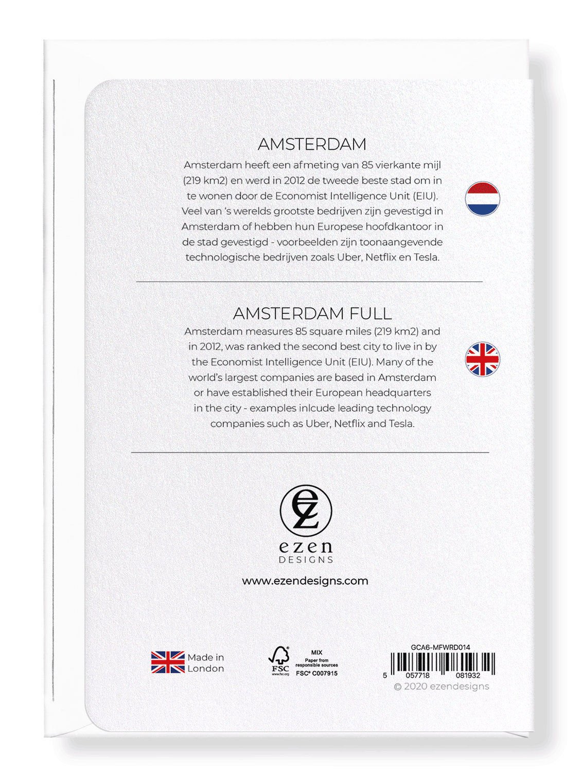 AMSTERDAM FULL: Map Full Greeting Card