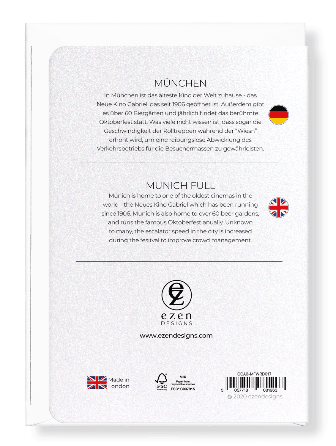 MUNICH FULL: Map Full Greeting Card