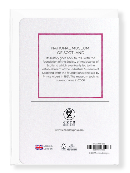 Ezen Designs - National Museum of Scotland - Greeting Card - Back