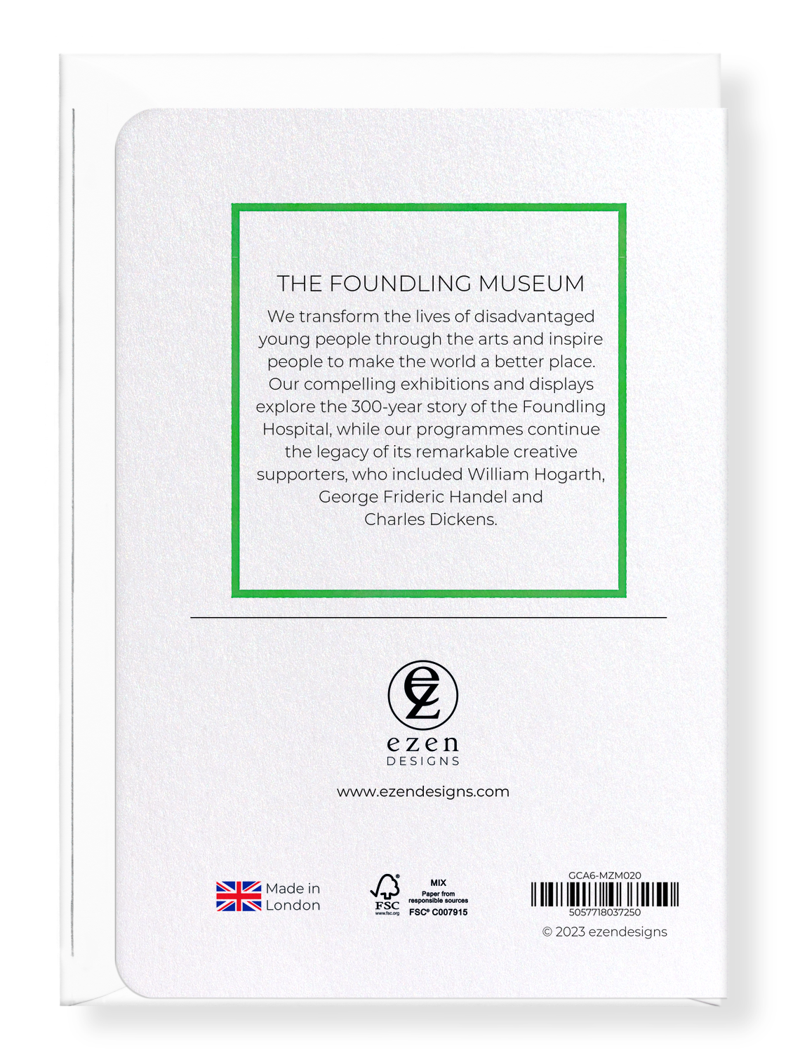 Ezen Designs - The Foundling Museum - Greeting Card - Back