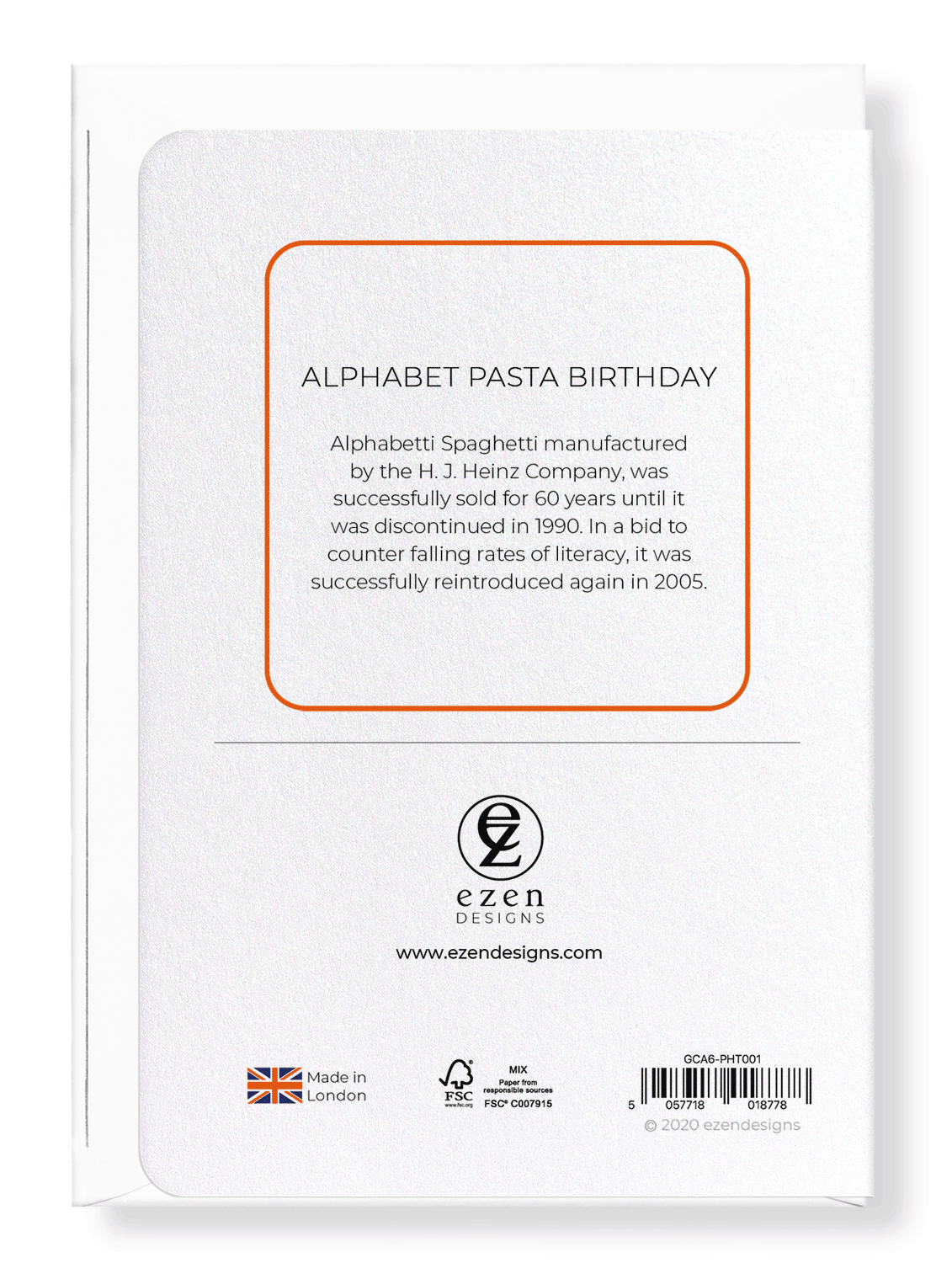Ezen Designs - Alphabet pasta birthday - Greeting Card - Back