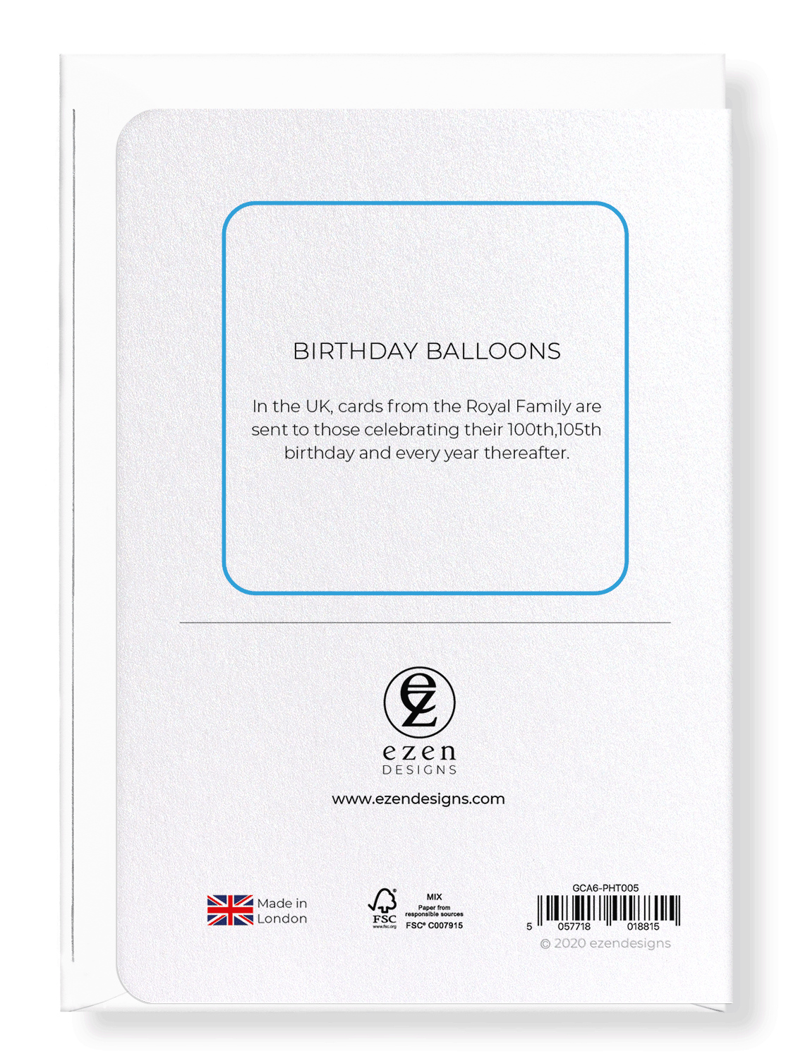 Ezen Designs - Birthday balloons - Greeting Card - Back