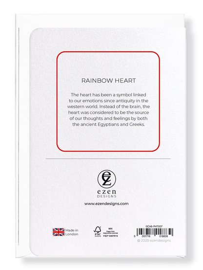 Ezen Designs - Rainbow heart - Greeting Card - Back