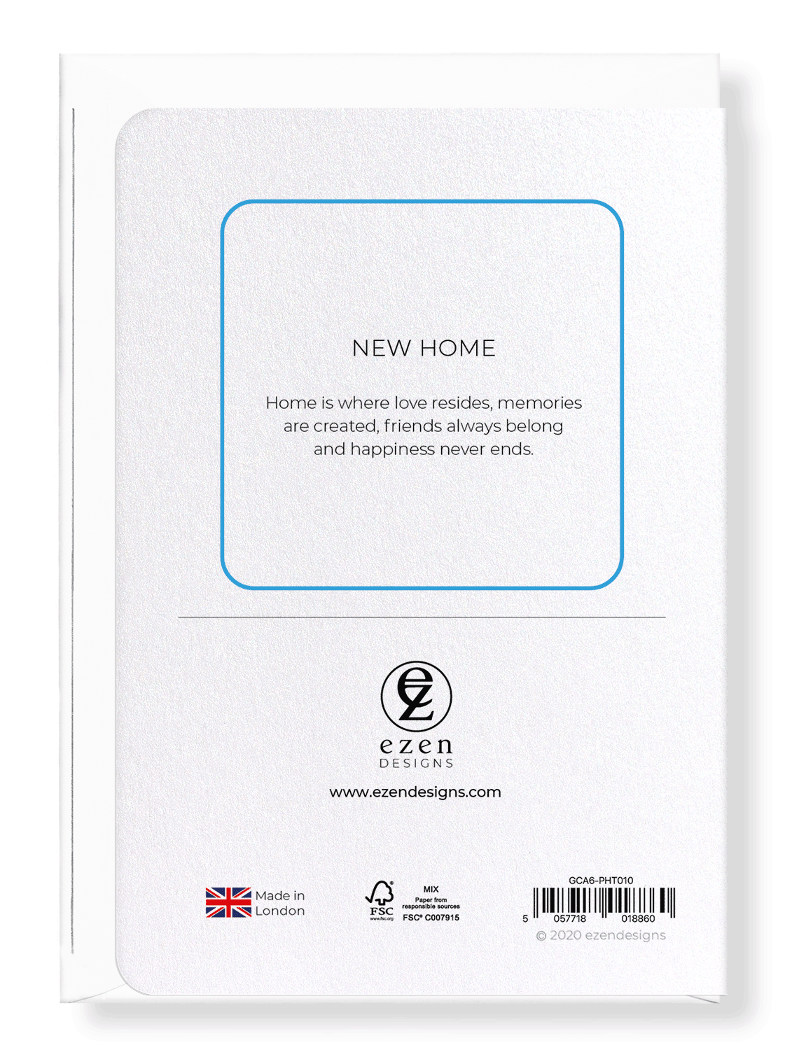 Ezen Designs - New home - Greeting Card - Back