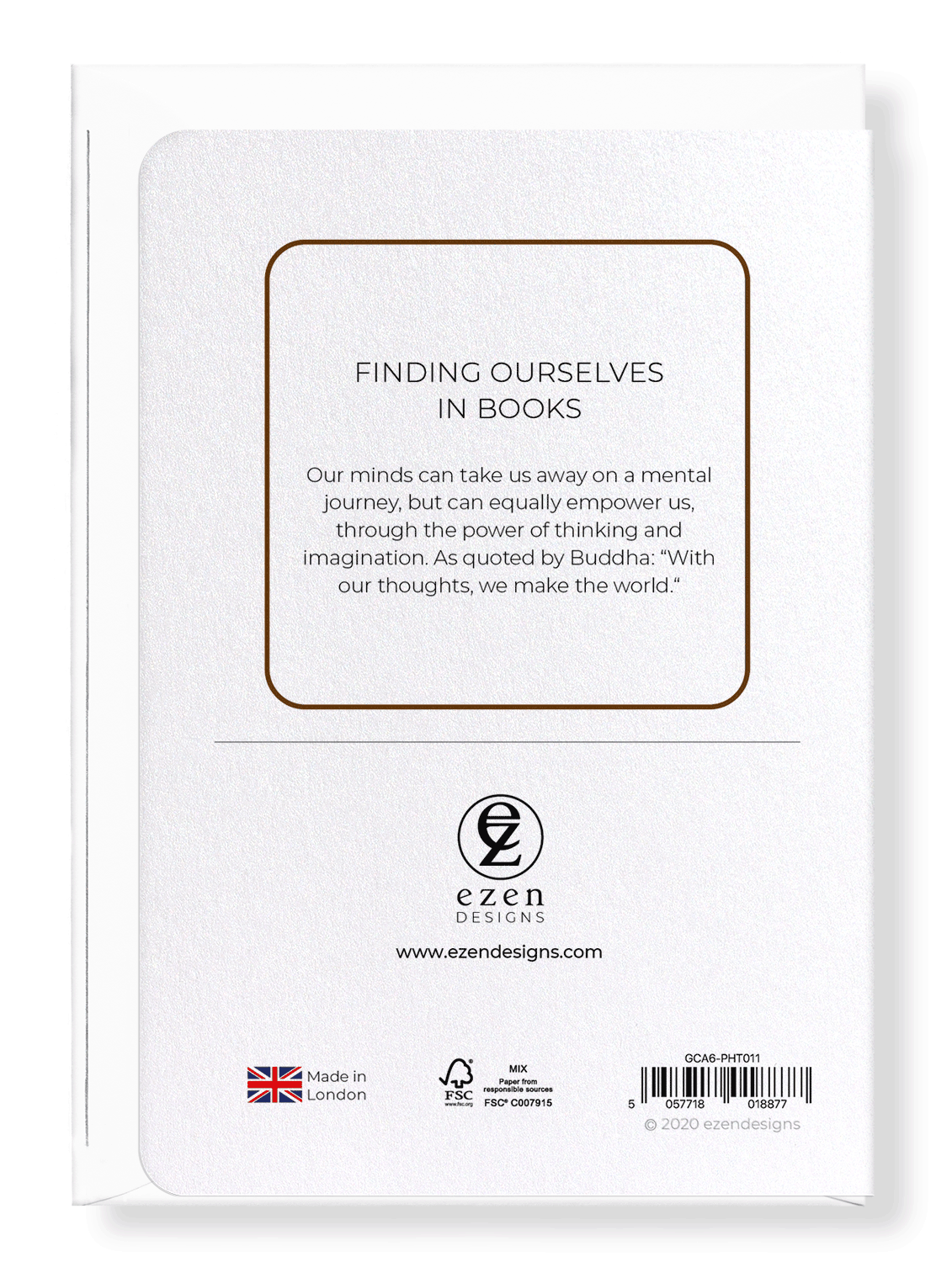 Ezen Designs - Finding ourselves in books - Greeting Card - Back
