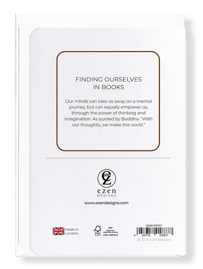 Ezen Designs - Finding ourselves in books - Greeting Card - Back