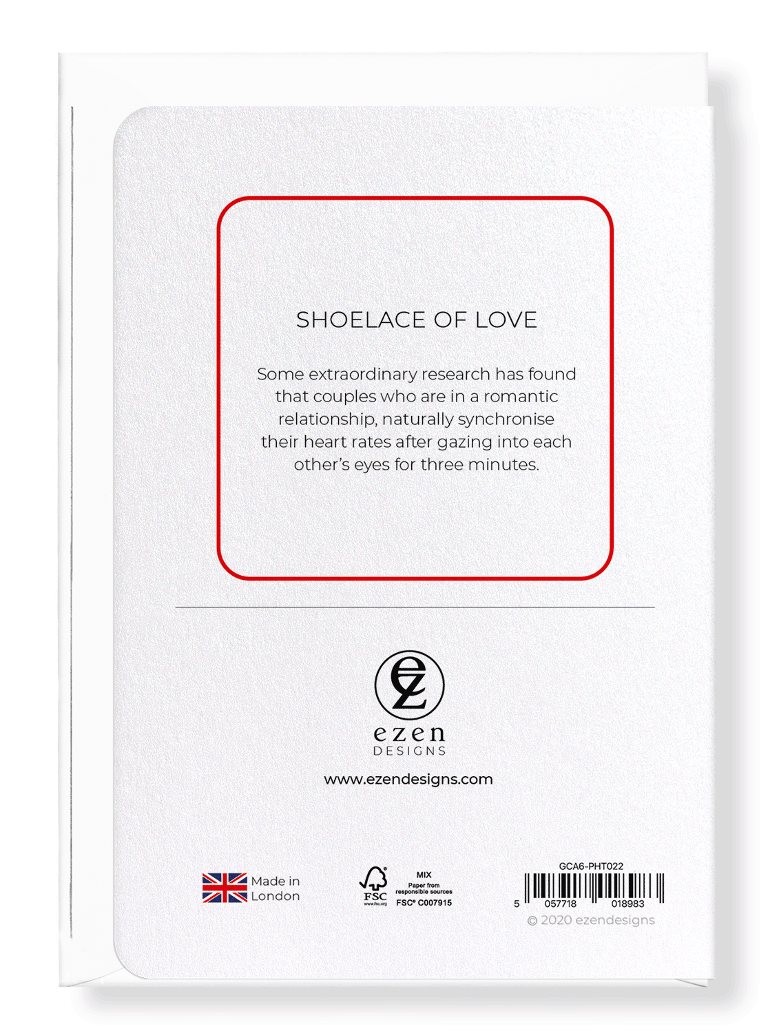 Ezen Designs - Shoelace of love - Greeting Card - Back