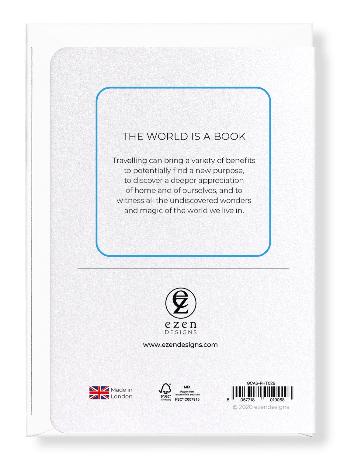 Ezen Designs - The world is a book - Greeting Card - Back