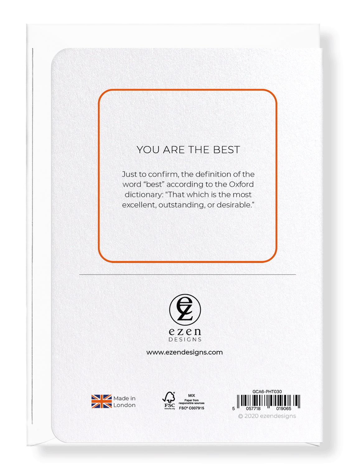 Ezen Designs - You are the best - Greeting Card - Back