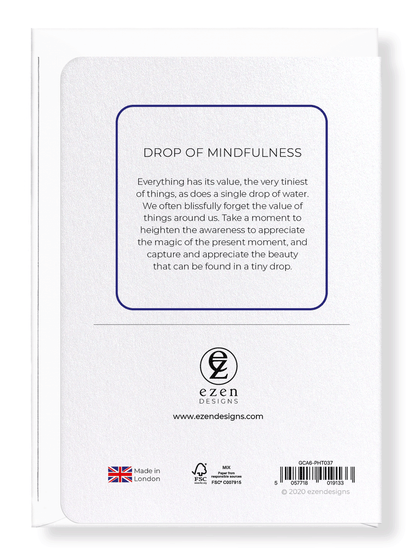 Ezen Designs - Drop of mindfulness - Greeting Card - Back
