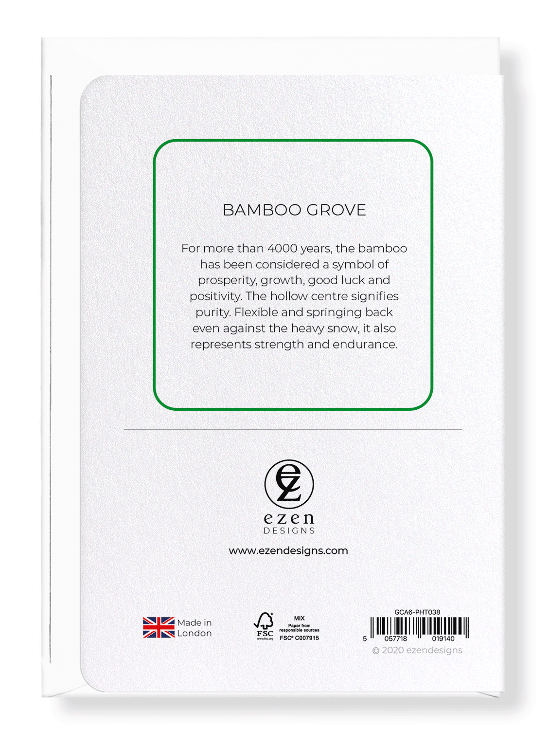 Ezen Designs - Bamboo grove - Greeting Card - Back