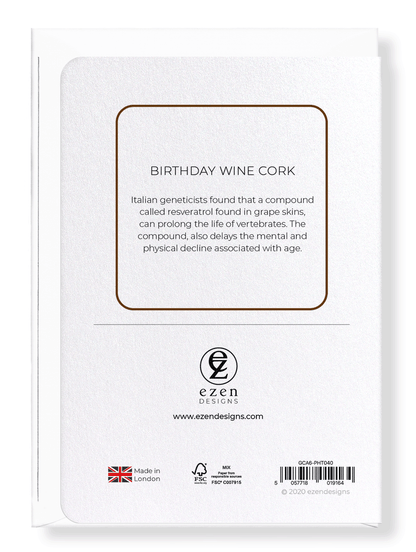 Ezen Designs - Birthday wine cork - Greeting Card - Back