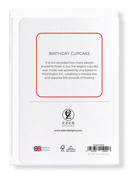 Ezen Designs - Birthday cupcake - Greeting Card - Back