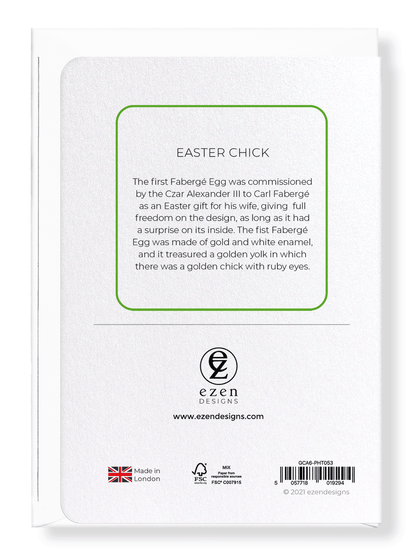 Ezen Designs - Easter chick - Greeting Card - Back