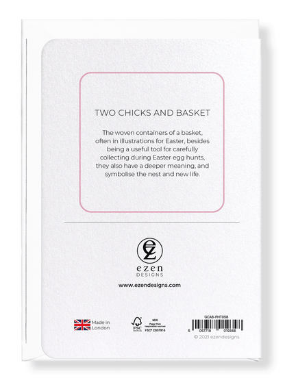 Ezen Designs - Two chicks and basket - Greeting Card - Back
