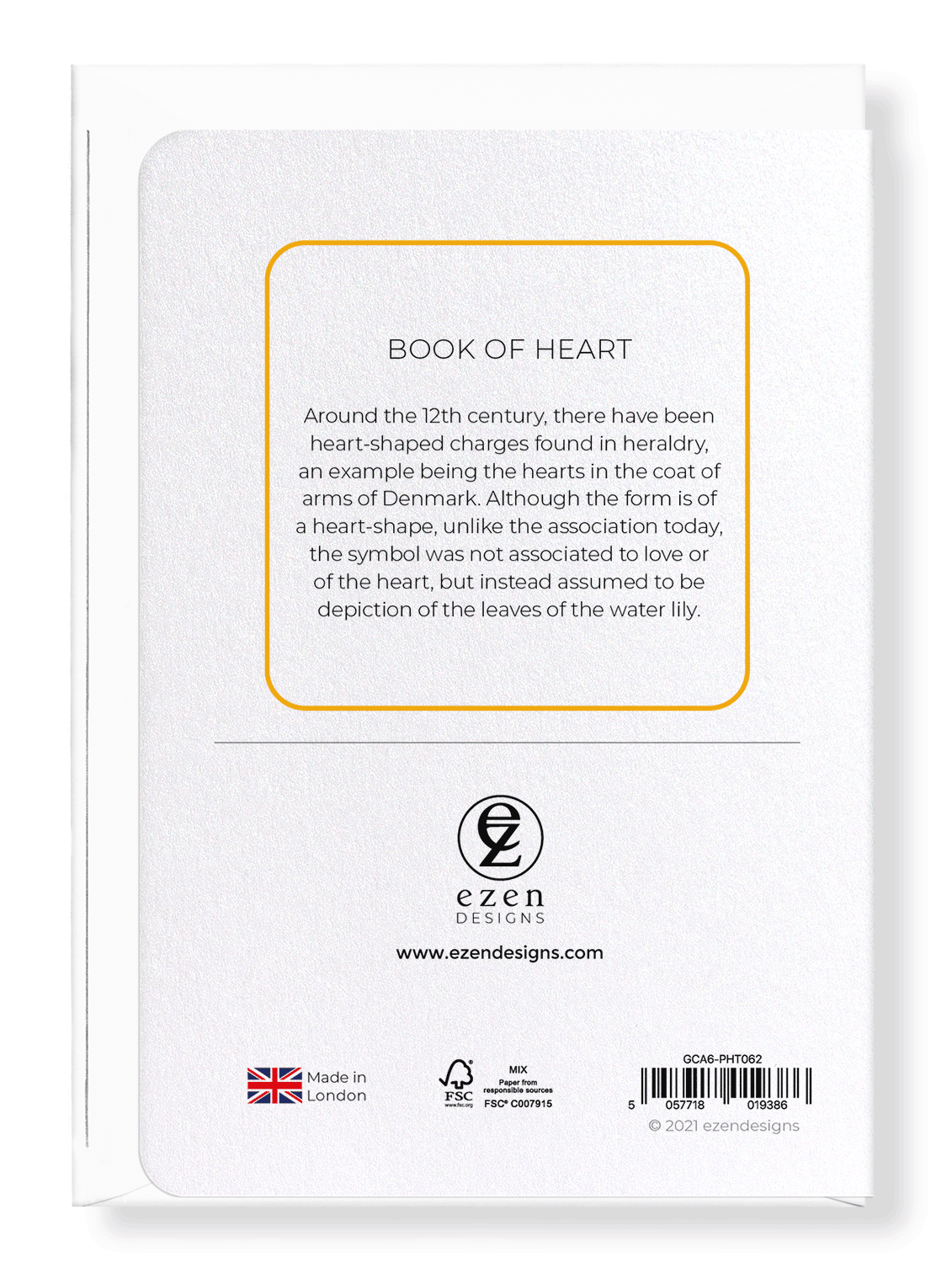 Ezen Designs - Book of heart - Greeting Card - Back