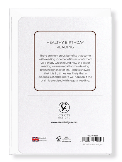 Ezen Designs - Healthy birthday reading - Greeting Card - Back