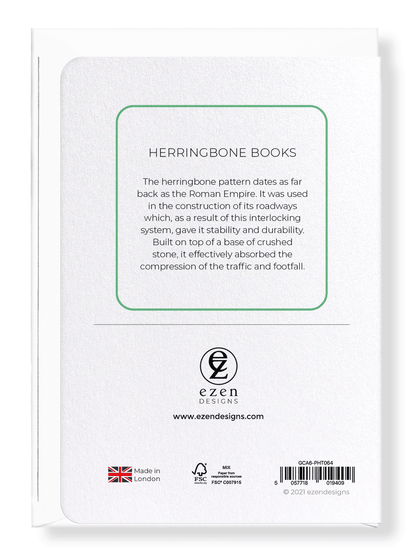 Ezen Designs - Herringbone books - Greeting Card - Back