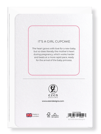 Ezen Designs - It’s a girl cupcake - Greeting Card - Back