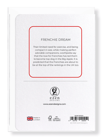 Ezen Designs - Frenchie dream - Greeting Card - Back