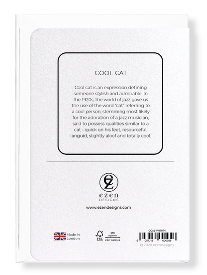 Ezen Designs - Cool cat - Greeting Card - Back