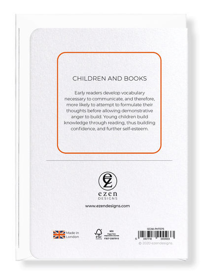 Ezen Designs - Children and books - Greeting Card - Back
