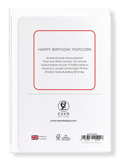 Ezen Designs - Happy birthday popcorn - Greeting Card - Back