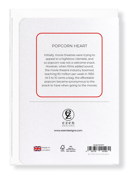 Ezen Designs - Popcorn heart - Greeting Card - Back