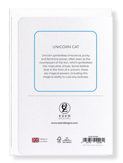 Ezen Designs - Unicorn cat - Greeting Card - Back